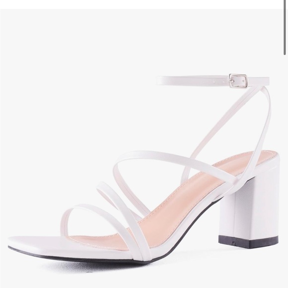 Shoes - Amazon | White Strapped Heel heels